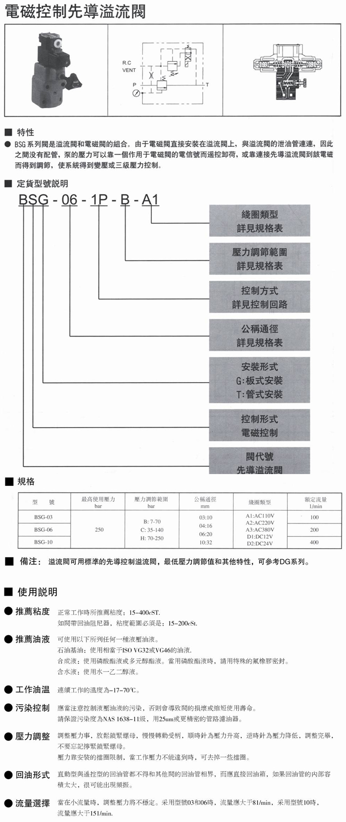 BSG电磁控制液流阀 